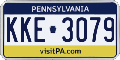 PA license plate KKE3079