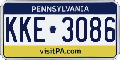 PA license plate KKE3086