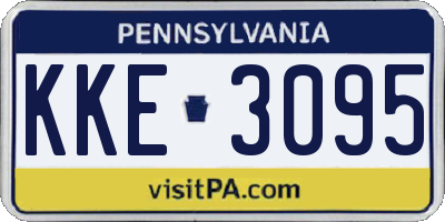 PA license plate KKE3095