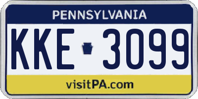 PA license plate KKE3099