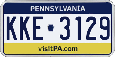 PA license plate KKE3129