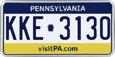 PA license plate KKE3130