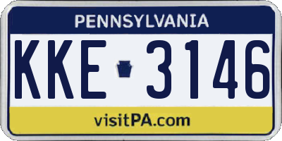 PA license plate KKE3146