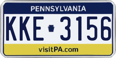 PA license plate KKE3156