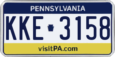 PA license plate KKE3158