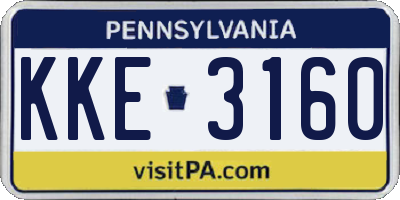 PA license plate KKE3160
