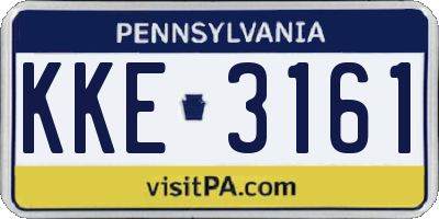 PA license plate KKE3161