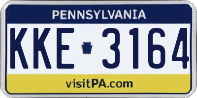 PA license plate KKE3164