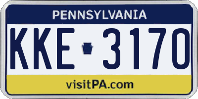 PA license plate KKE3170