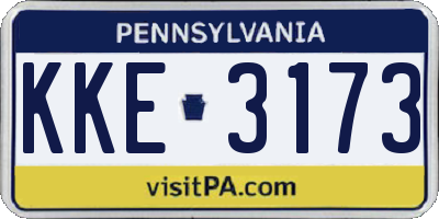 PA license plate KKE3173