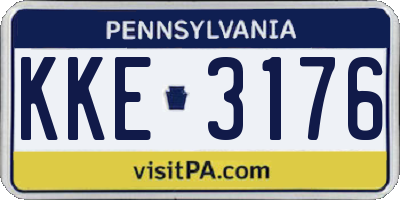PA license plate KKE3176