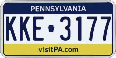 PA license plate KKE3177