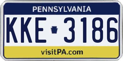 PA license plate KKE3186