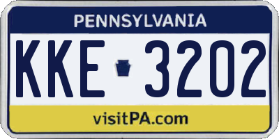 PA license plate KKE3202