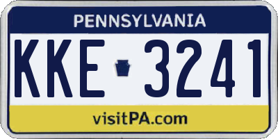 PA license plate KKE3241