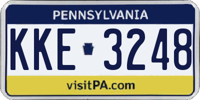 PA license plate KKE3248