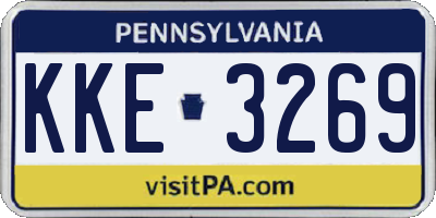 PA license plate KKE3269