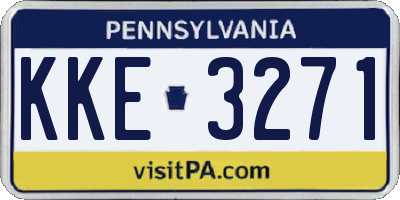 PA license plate KKE3271