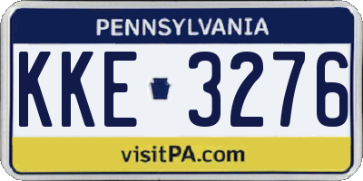 PA license plate KKE3276