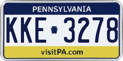 PA license plate KKE3278