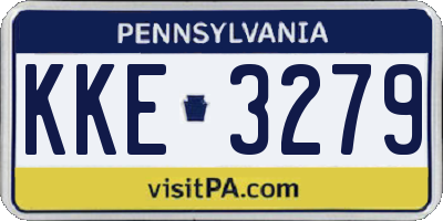 PA license plate KKE3279