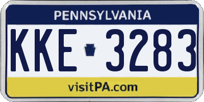 PA license plate KKE3283