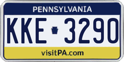 PA license plate KKE3290