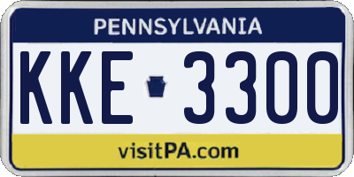 PA license plate KKE3300