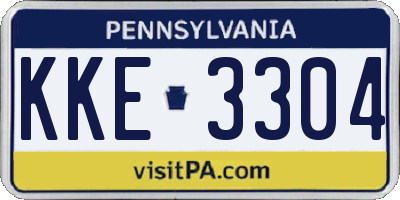 PA license plate KKE3304