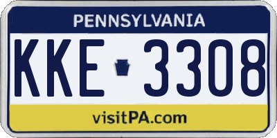 PA license plate KKE3308