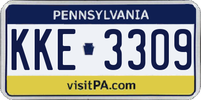 PA license plate KKE3309