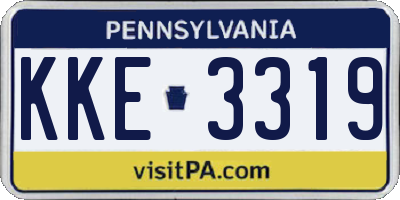 PA license plate KKE3319