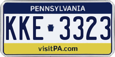 PA license plate KKE3323