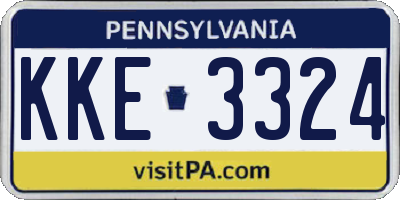 PA license plate KKE3324