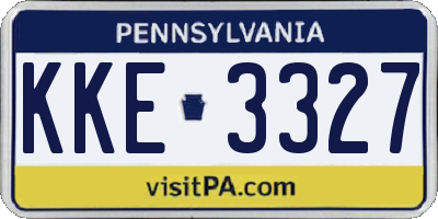 PA license plate KKE3327