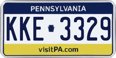 PA license plate KKE3329