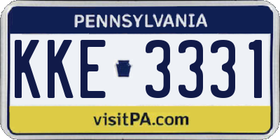 PA license plate KKE3331