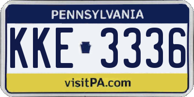 PA license plate KKE3336