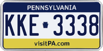 PA license plate KKE3338
