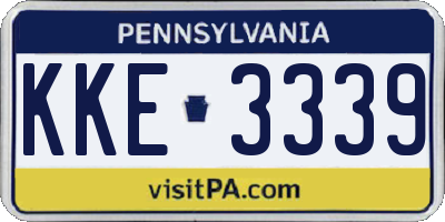 PA license plate KKE3339