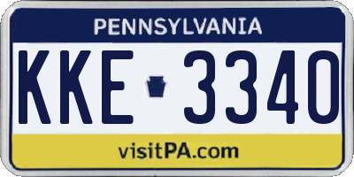 PA license plate KKE3340