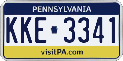 PA license plate KKE3341