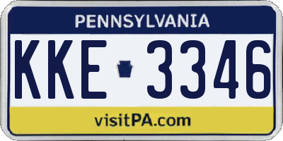 PA license plate KKE3346