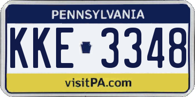 PA license plate KKE3348