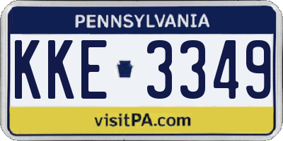 PA license plate KKE3349