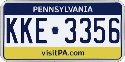 PA license plate KKE3356