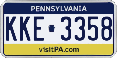 PA license plate KKE3358
