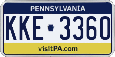 PA license plate KKE3360