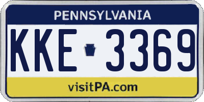 PA license plate KKE3369