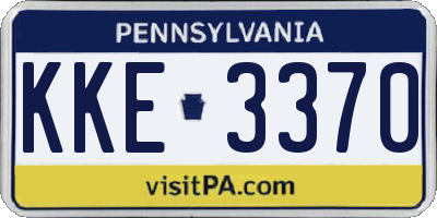 PA license plate KKE3370